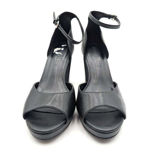 Anne Klein Vista Women's Ankle Strap Block Heels Sandals Black Size US7.5M EU38 - Picture 2 of 11